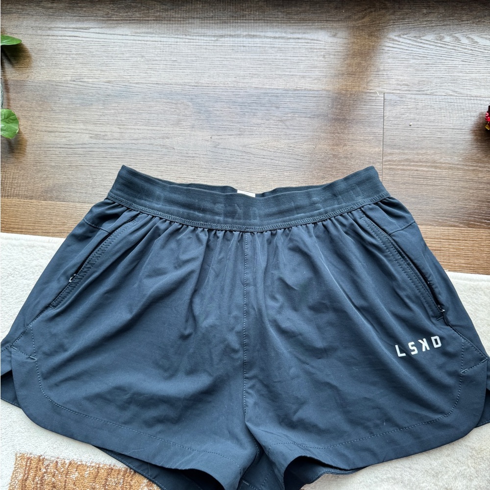 LSKD Women's Navy Running Shorts with Liner